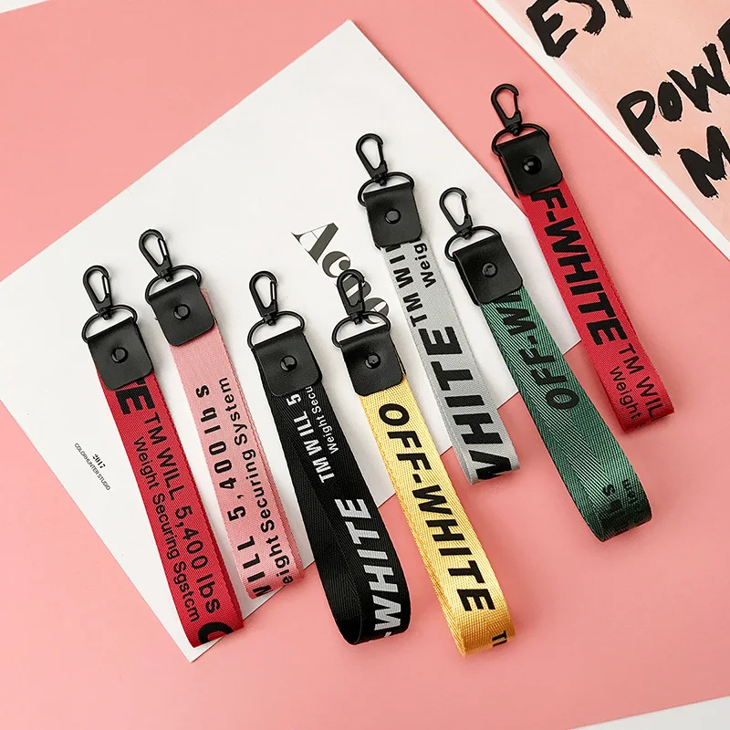 Off White брелок с лентой женский чехол для телефона цепочка ключей бумажник porte clef