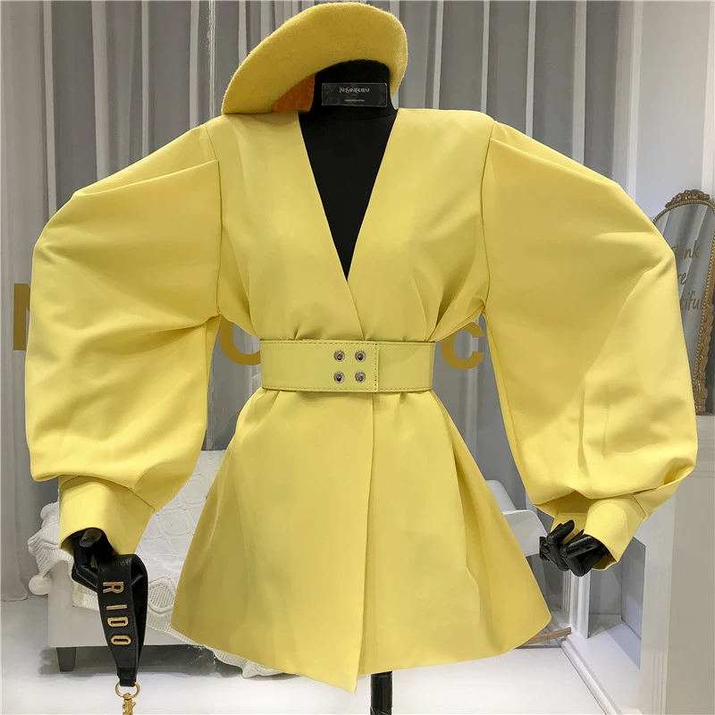 2020 осенний костюм balzer корейский винтажный Блейзер пальто для женщин на шнуровке