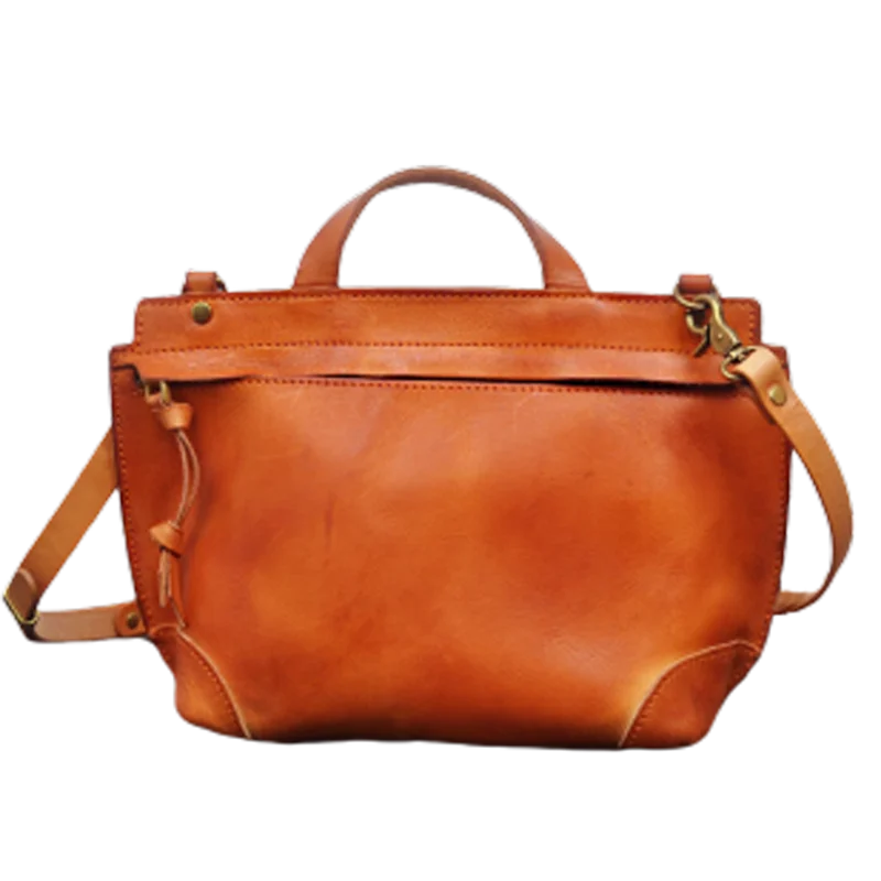 

AETOO Korean version of the leisure retro tannery leather cowboy leather handbags Japanese leather college Sen female handbag sh