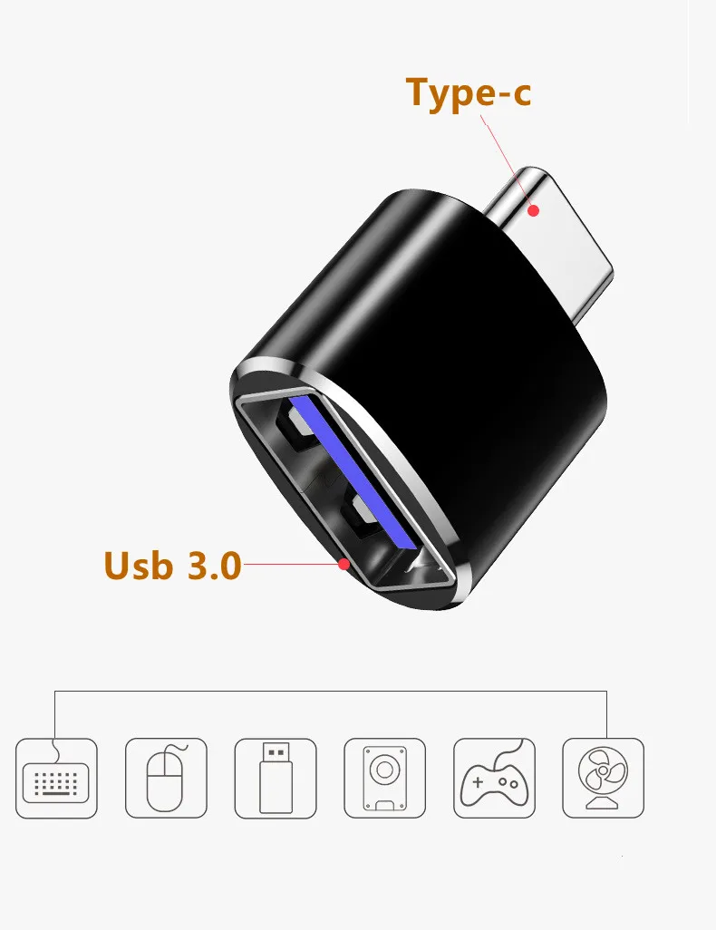 Адаптер Type-c OTG к USB 3 0 для Huawei Xiaomi LeTV Apple мобильный телефон Универсальная мышь