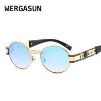 wergasun metal round steampunk sunglasses men vintage gothic steam punk sun glasses for women summer