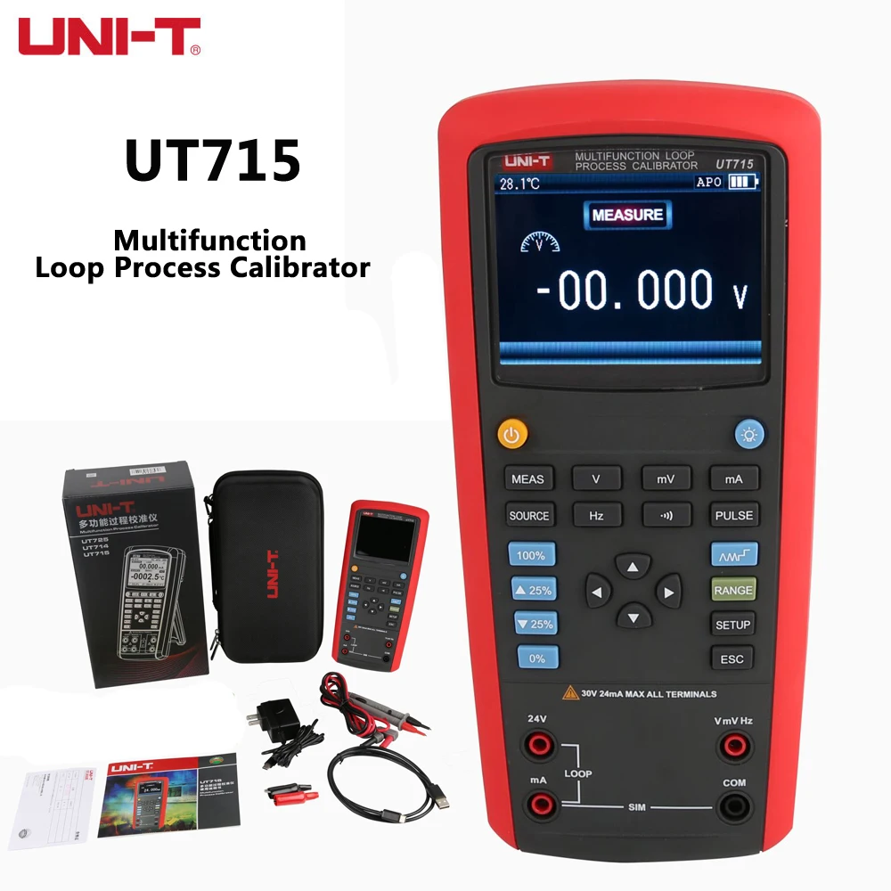 

UNI-T UT715 Multi-Function Loop Process Calibrator, High-Precision DC Voltage/mA Current/Frequency/Continuity Tester