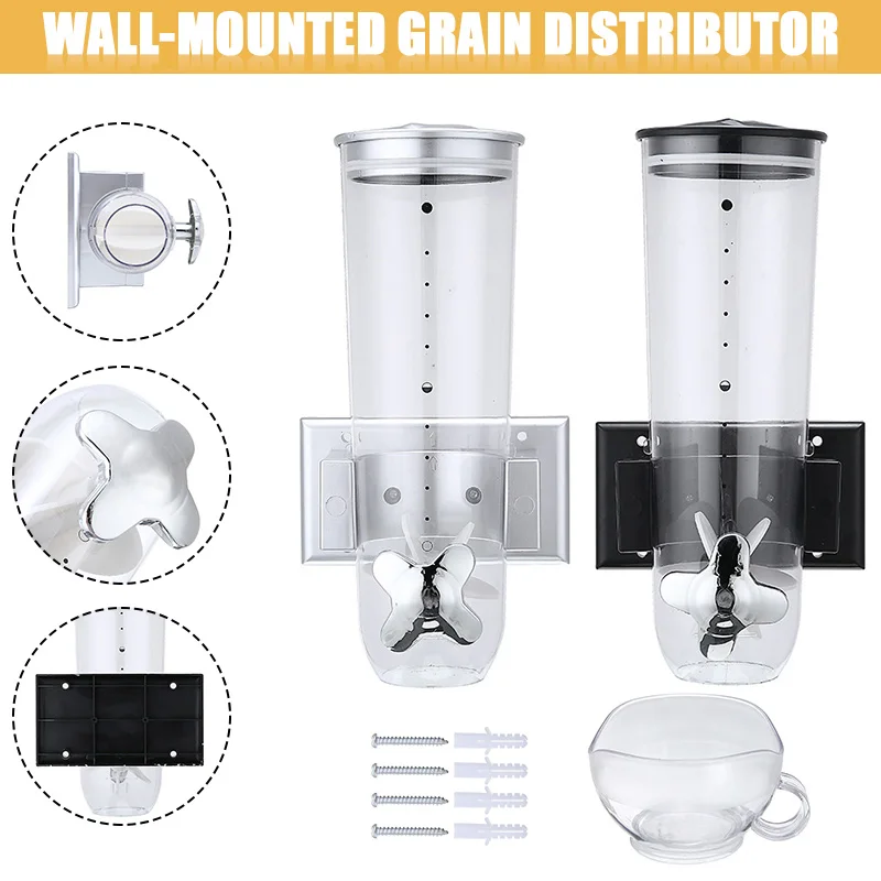 

1pc Cereal Dispenser Home Kitchen Tools Wall Mounted Cereal Dispenser Dry Food Storage Containers