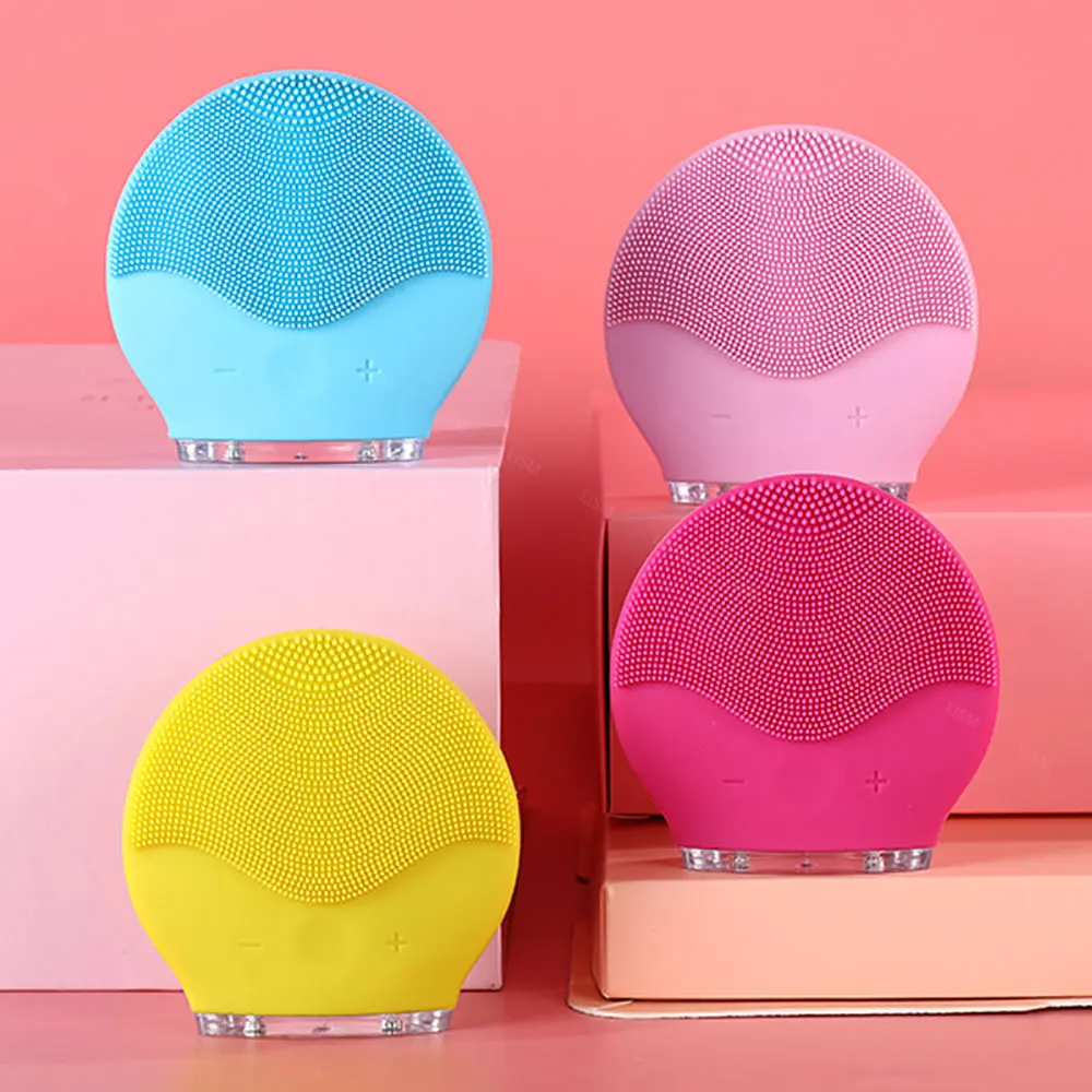 

Ultrasonic Silicone Electric Facial Cleansing Brush Sonic Face Cleanser Cleansing Skin Mini Washing Massager Brush Rechargeable