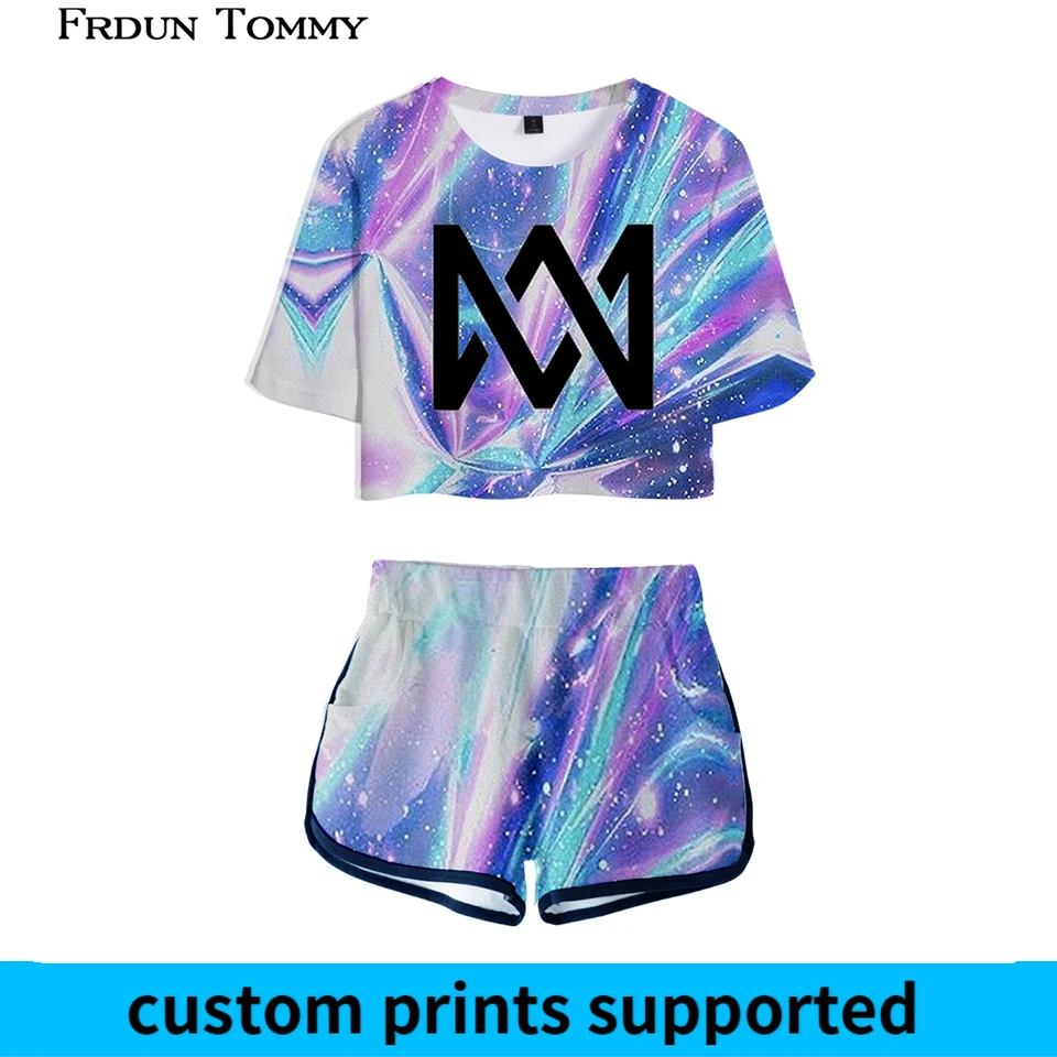 Женский комплект для отдыха с 3D Маркусом и мартинусом стильная мягкая футболка