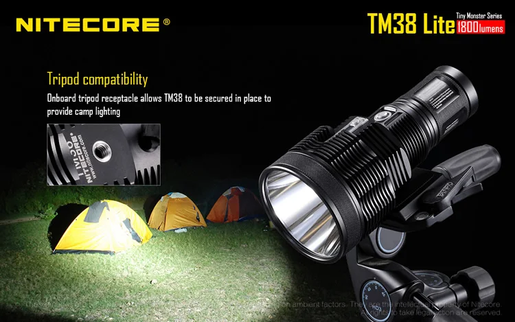 NITECORE TM38 Lite перезаряжаемый фонарик CREE XHP35 HI D4 max 1800 люмен наружный прожектор луч фонарь 1400 м