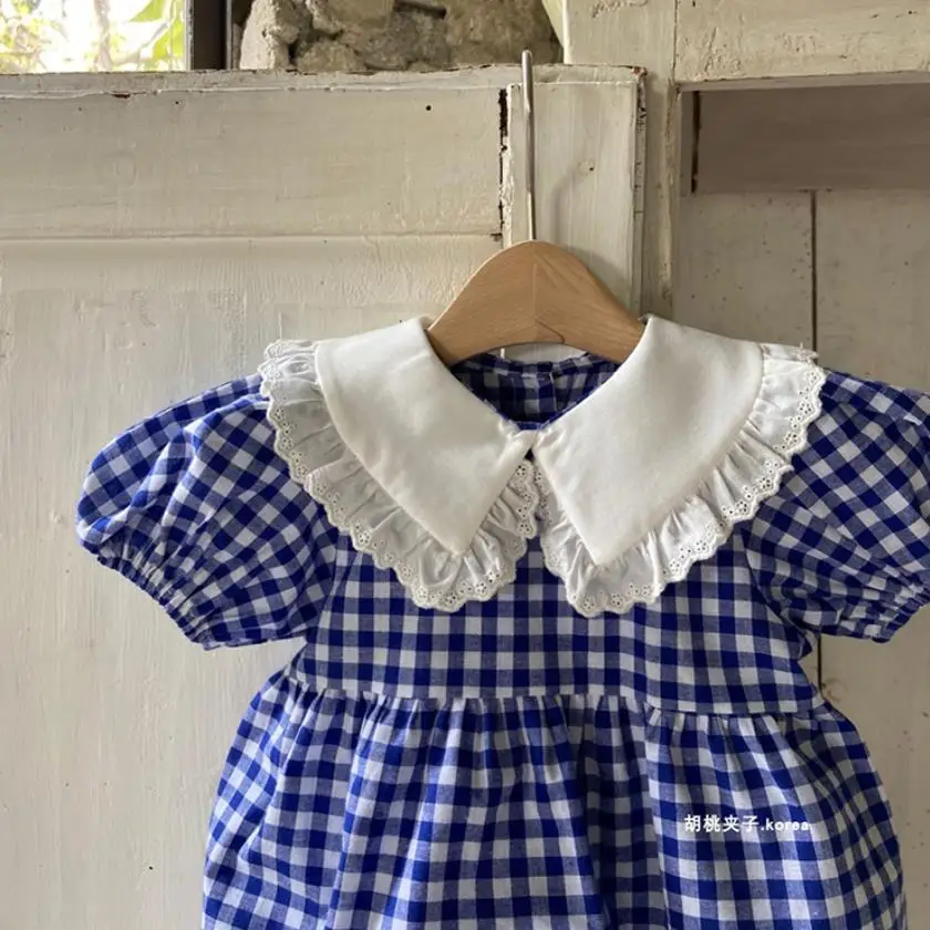 

Boys Spanish Clothing Toddler Boys Girls Romper Jumpsuit Fashion Plaid Brother Sister Matching Summer Clothes L1046