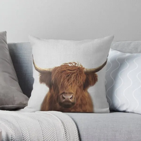 

Highland Cow Colorful Printing Throw Pillow Cover Square Bed Case Decor Hotel Comfort Fashion Car Throw Pillows not include