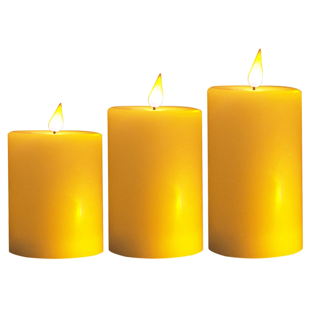 

LED Candle Sets Electronic Teardrop-Shaped Flameless Candles With Remote Control Timer For Decoration 3PCS+Remote Control