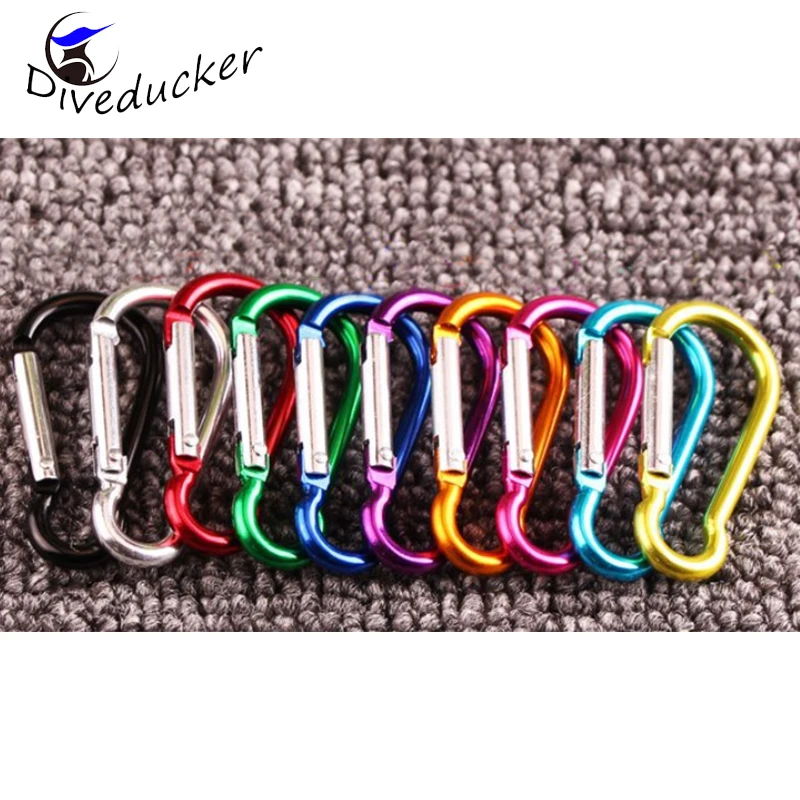 8 шт./лот карабин из алюминиевого сплава для подводного плавания красочный брелок