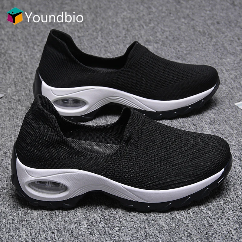 

2021 Sport Running Shoes Women Platform Breathable Air Sneakers Mesh Lazy Footwear Female Casual Comfortable Walking Shoes