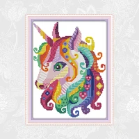 embroidery needlework set handmade crafts home decor unicorn count print canvas dmc 14ct 11ct cross stitch kits