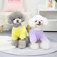 pet clothes autumn winter new teddy small dog clothes three flowers fleece two legs coat rabbit animal embroidered pullover