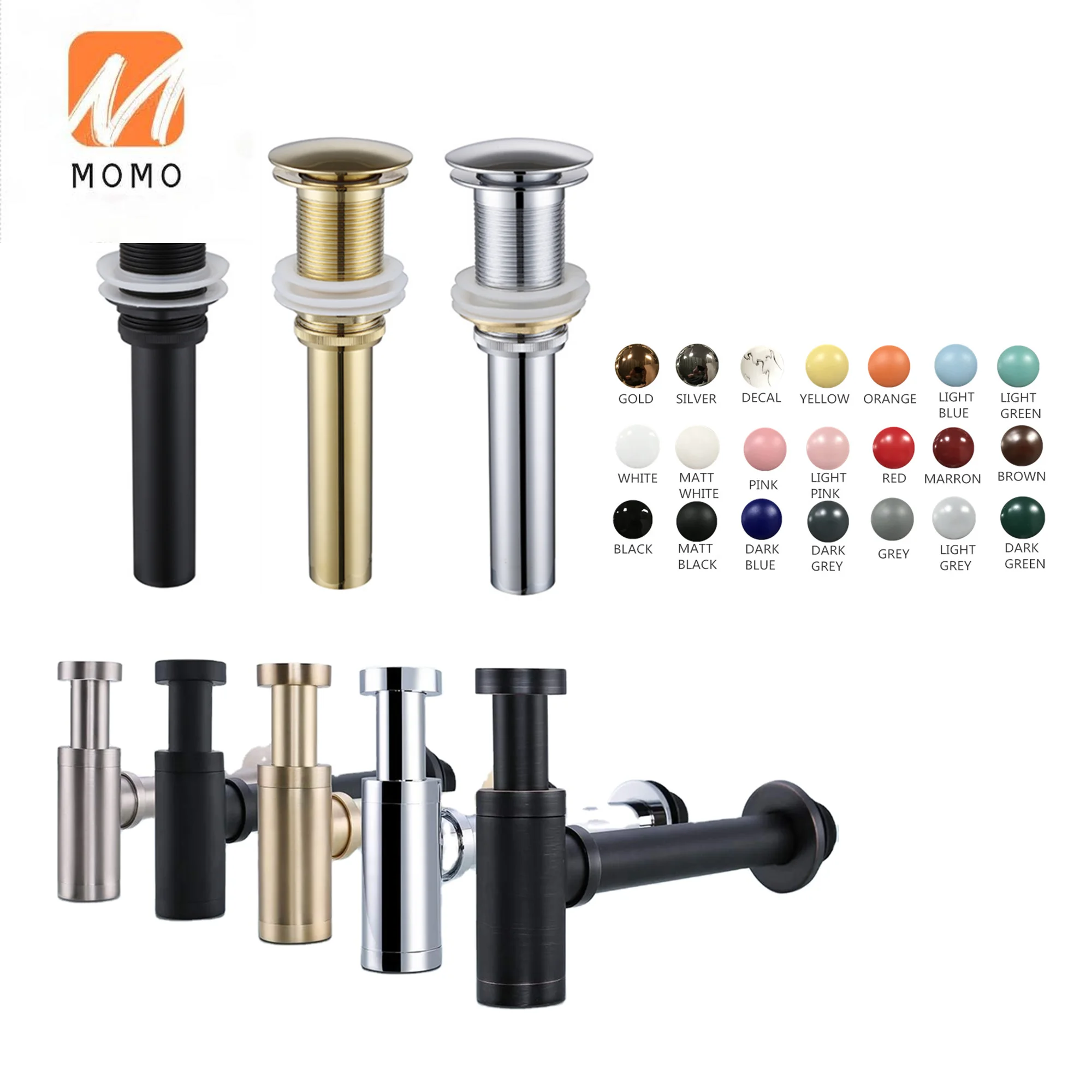 

Матовый черный сливной стопор для ванной комнаты