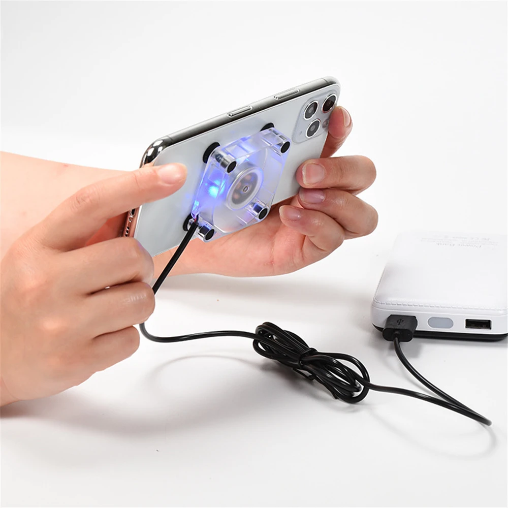 

Hot Mini Mobile Phone Cooling Fan Silicone Suction Cup Bottom USB Charging Cooling Artifact