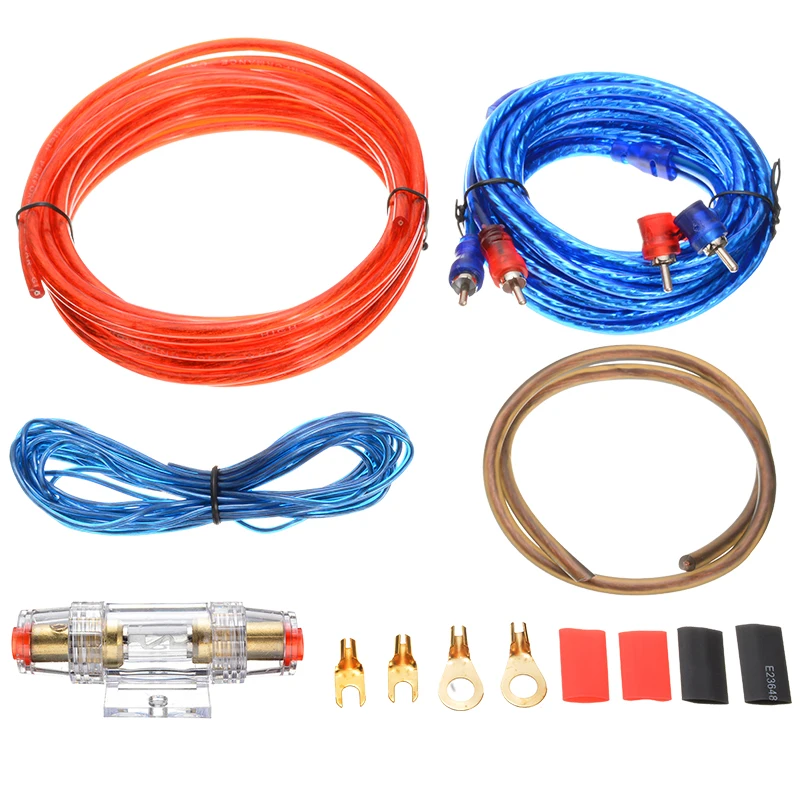 1500W Car Audio Kit Amp Amplifier RCA Sub Woofer Wiring Kit Wire Cable Fuse For Electrical Equipment Supplies images - 2