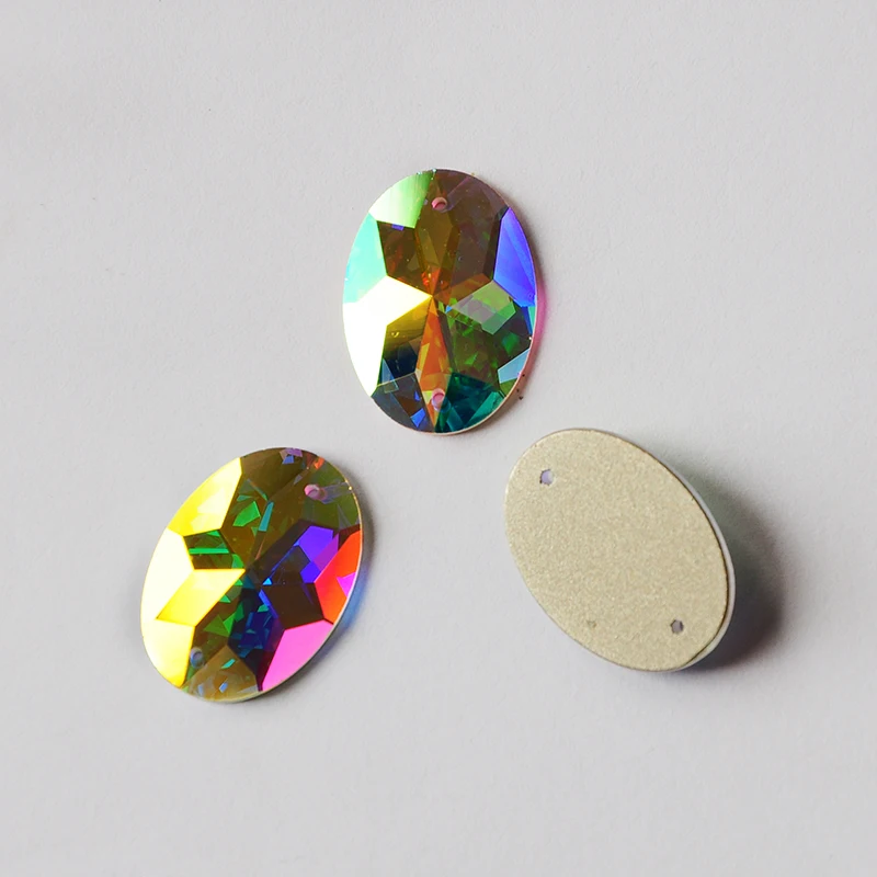 2052TH AB овальные Стразы с кристаллами стразы плоской задней поверхностью