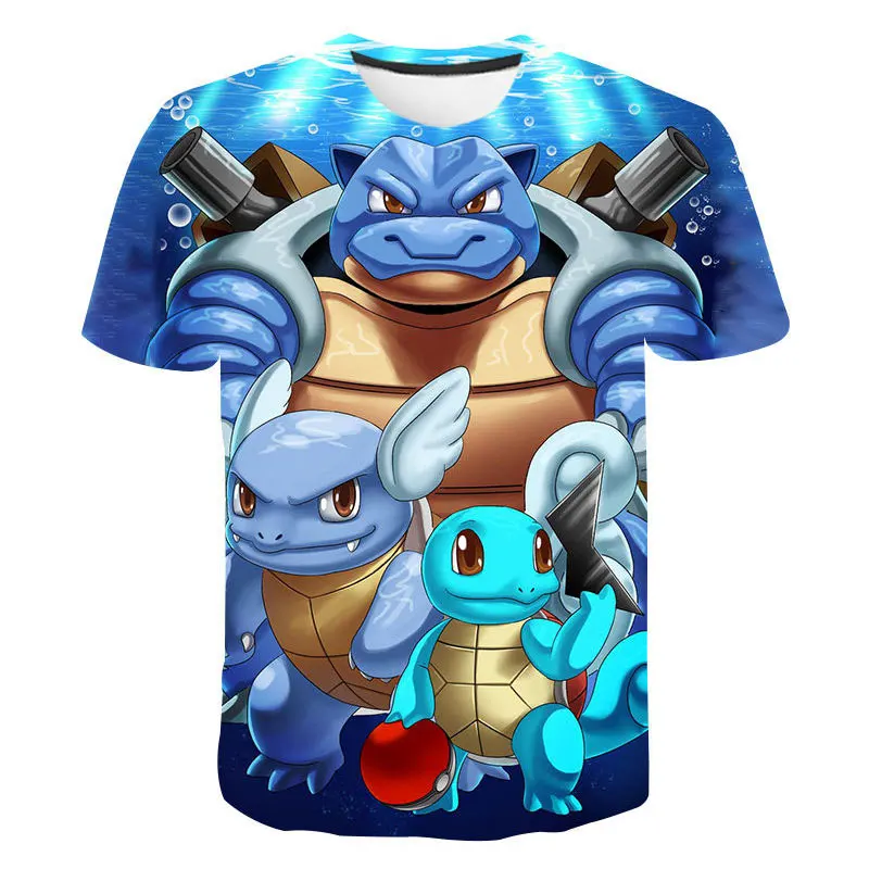 

Pokmon Series Printed T-shirts Boys Girls Clothes 3D Summer Wild Face Casual Short Sleeve Kids Cosplay Kawaii T-shirt Pokemon