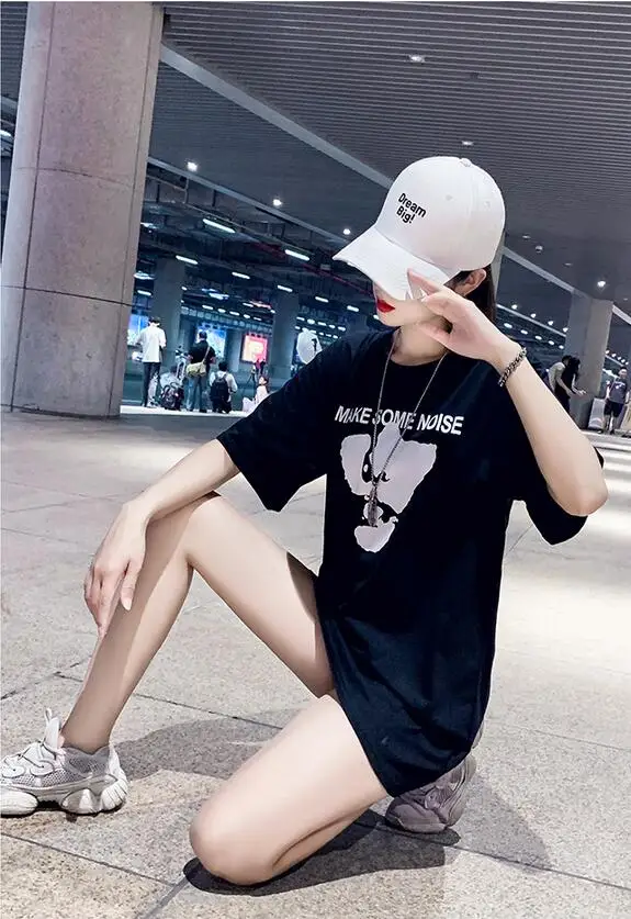 

ZNG 2020 New Fashion T shirt Woman Spring Summer Girls Print Short Sleeve O Neck Cotton Women Top Slim Fit Soft Women Tshirt