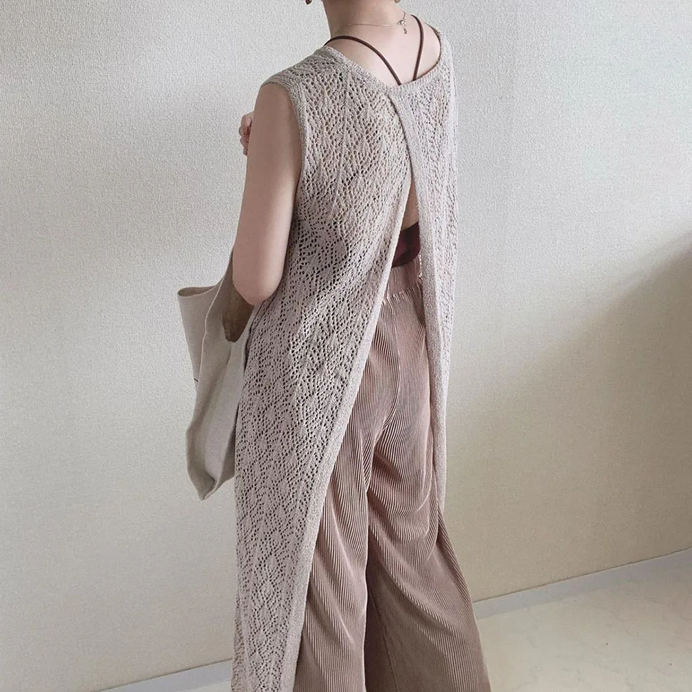 Женское летнее платье без рукавов длинные платья с открытой спиной и разрезом