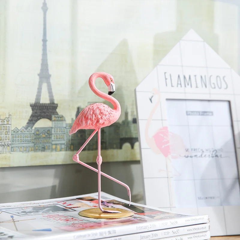 Nordic creative decoration desktop ins flamingo resin cute animal bedroom living room | Дом и сад