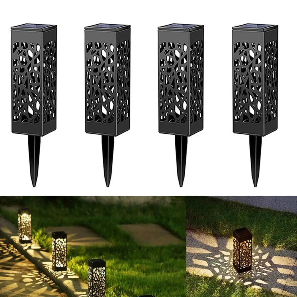 

1/4/8X Solar Street Light Hollow LED Lawn Lamp Flames Landscape Torch Light Outdoor Waterproof Garden Yard Patio Path Lampada
