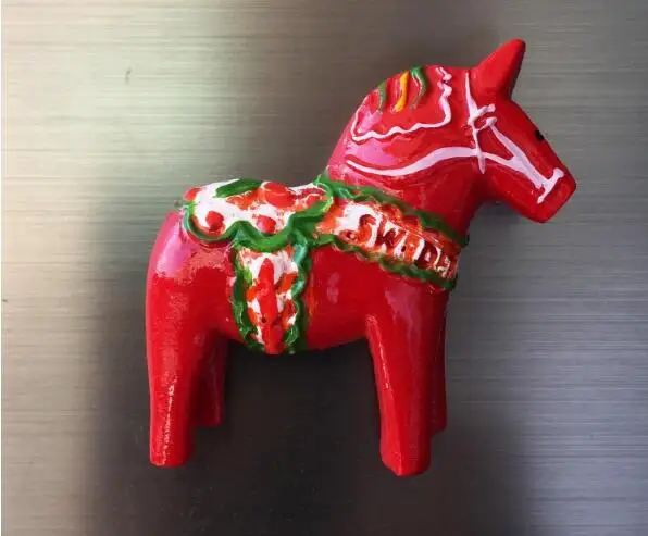 Полимерный 3D магнит на холодильник со шведской лошадью туристические сувениры