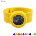 Детский Регулируемый Браслет-репеллент от комаров, браслет с рассеивателем эфирного масла, Детские мужские и женские браслеты из лавового силикона