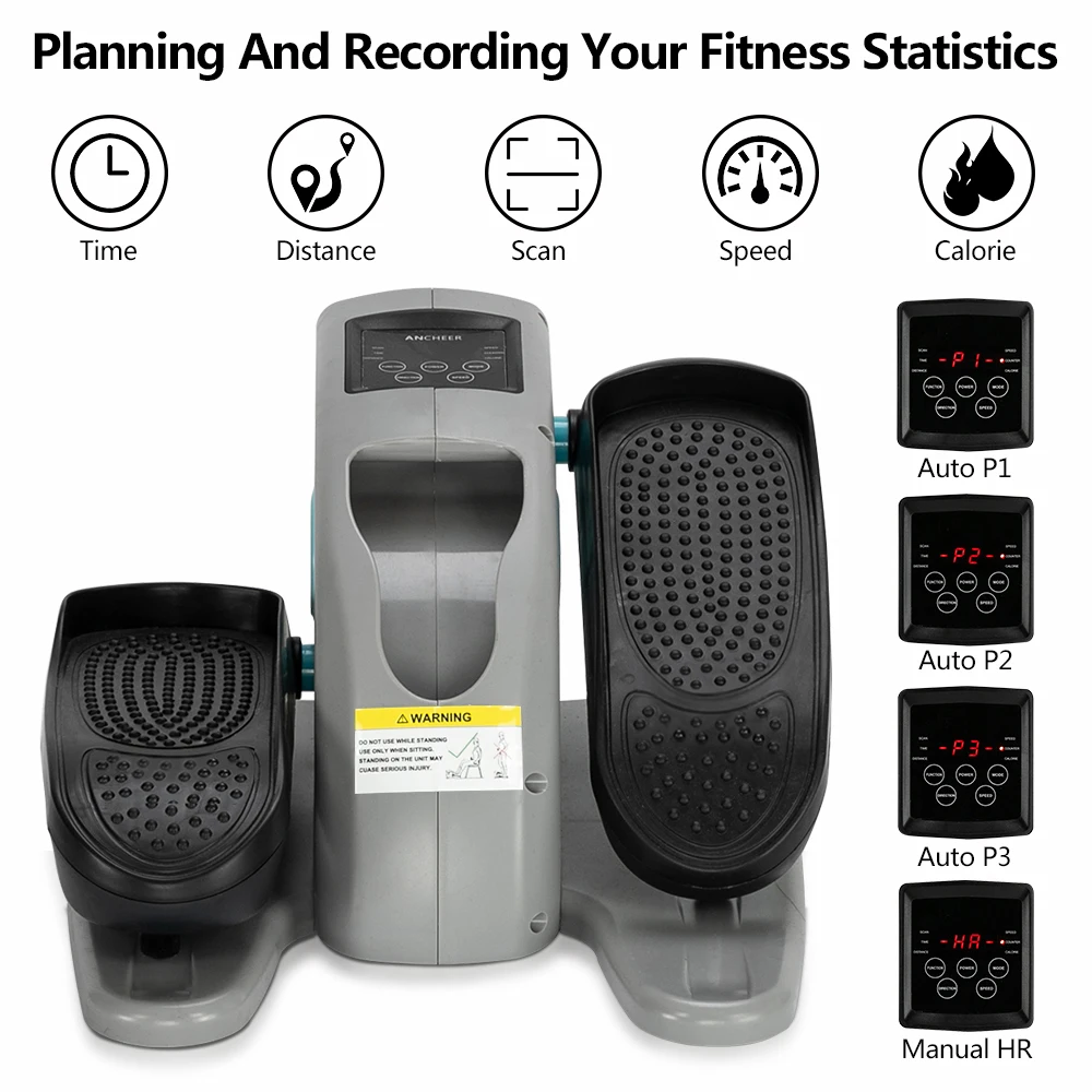 

Elliptical Machine Leg Trainer ABS Iron American Plug Electric Model With Remote Control Blue & Gray