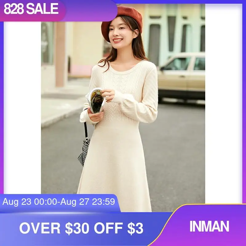 Женское трикотажное платье с длинным рукавом однотонная Жаккардовая юбка