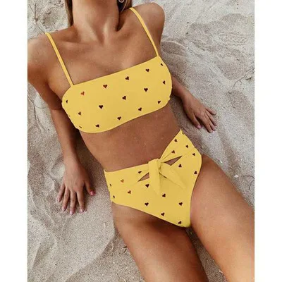 

2 Piece Bandage Swimsuit Bikini Push Up Swimwear Women High Waisted Girls Bathing Suit Tankini Swimsuits Women Biquini