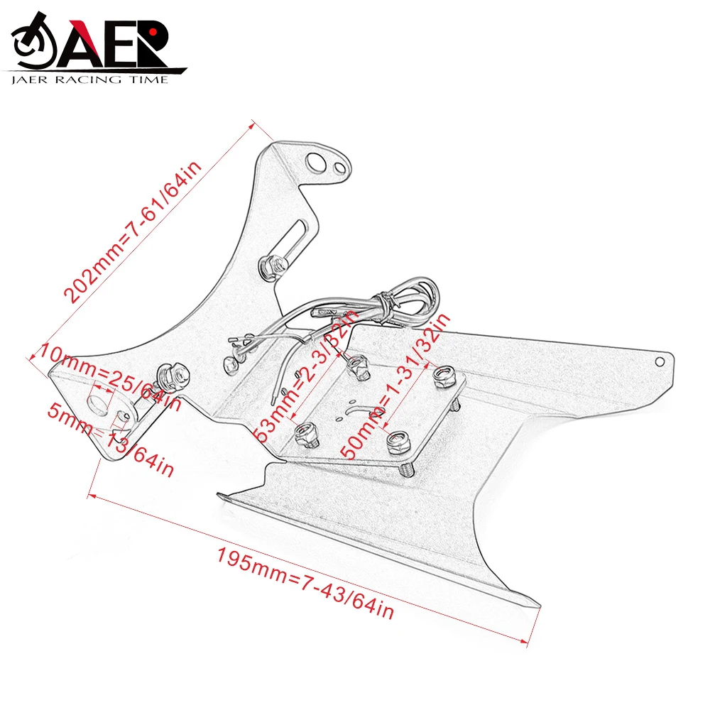 

JEAR Motorcycle Number License Plate Holder Accessory for KTM Duke 390 2017-2019 Registration Plates Mount Bracket