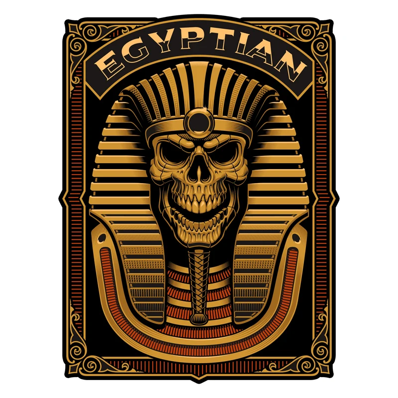 

Skull Style Egyptian Pharaoh EGYPTIAN American Curved Beam Large Row Motorcycle Car Sticker Windshield Tuning Laptop Trunk Decal