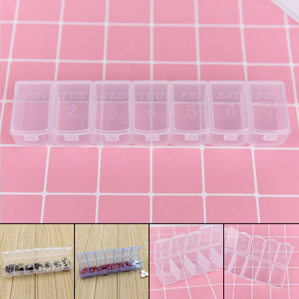 Таблетка многоразового хранения бутылки одна неделя 7 дней PillBox с брелоком
