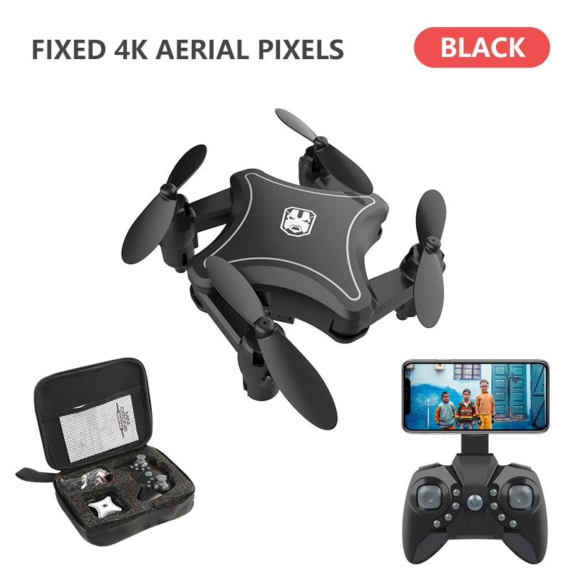 4K Camera Black Мини-Дрон WiFi FPV камера 4K HD удержание высоты RC Дрон вертолет один ключ возврат складной мини-Квадрокоптер высокое качество Дрон - Цвет: 4K Camera Black