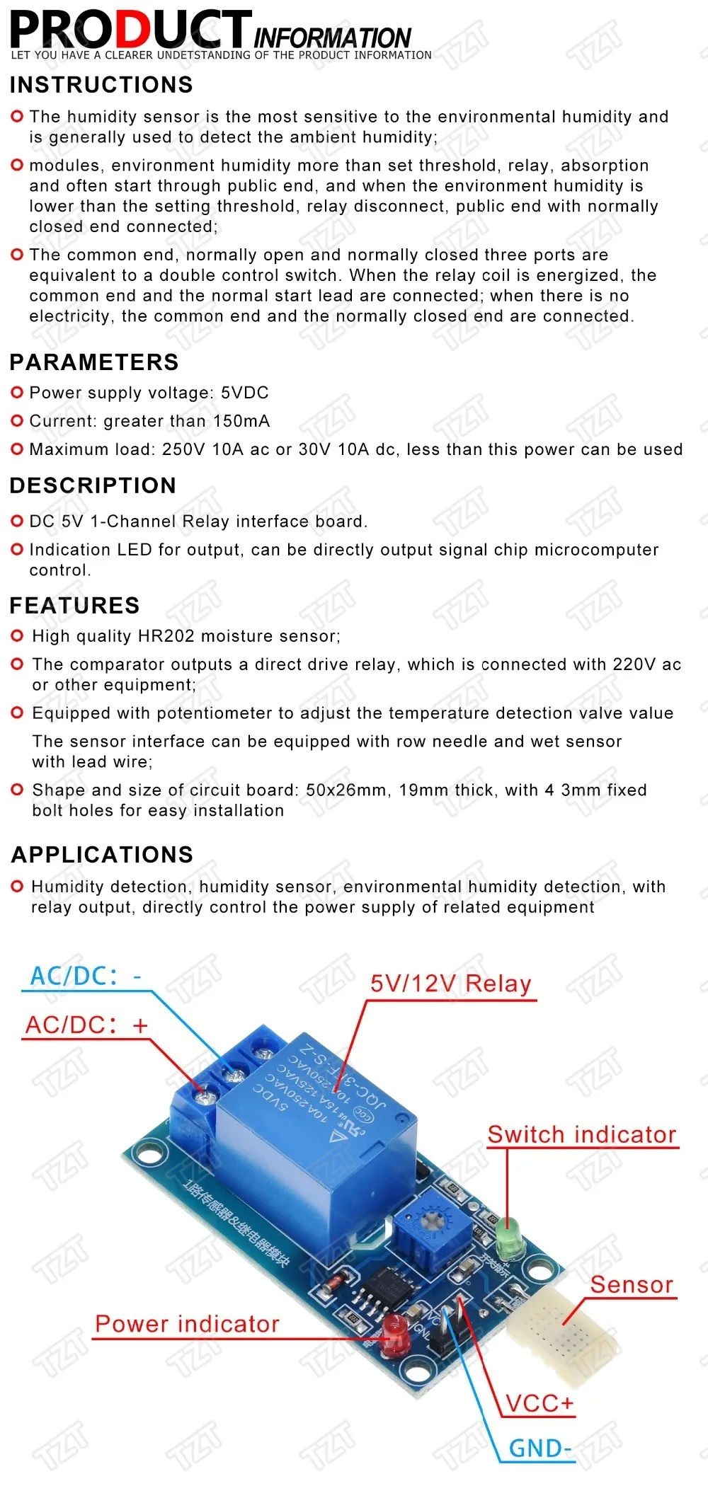 GREATZT HR202 DC 5 в 1 канал 1CH датчик влажности переключатель релейный модуль Плата управления датчик влажности модуль для Arduino