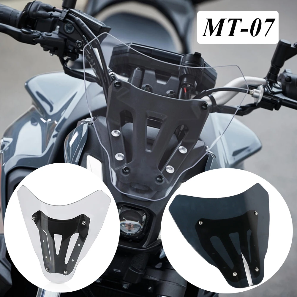 

NEW For YAMAHA MT07 MT 07 MT-07 2021-2022 Motorcycle Accessories Front Windscreen Windshield With Bracket Wind Screen Deflector