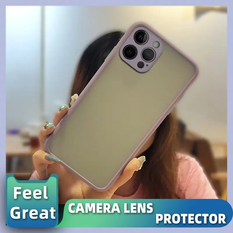 Полноразмерный чехол для телефона с контрастной кнопкой камеры iphone 12 Pro Max задняя