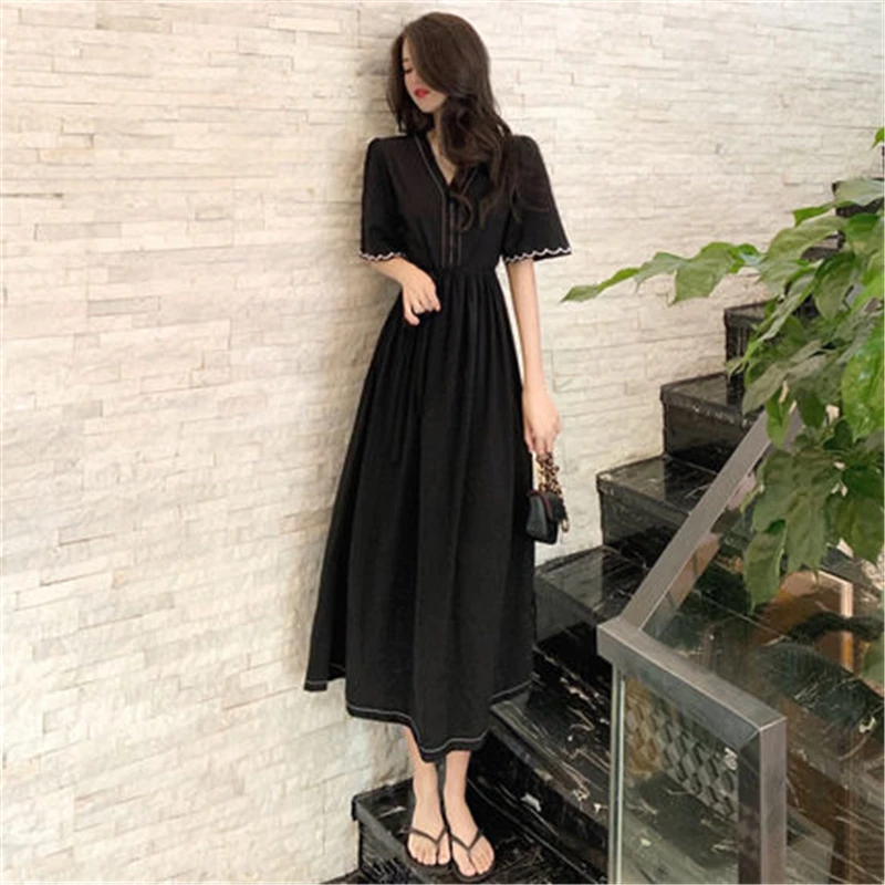 

Women's Style Dress Short Sleeve Solid Color Plus Size Cool Robe Long Dresses Y768