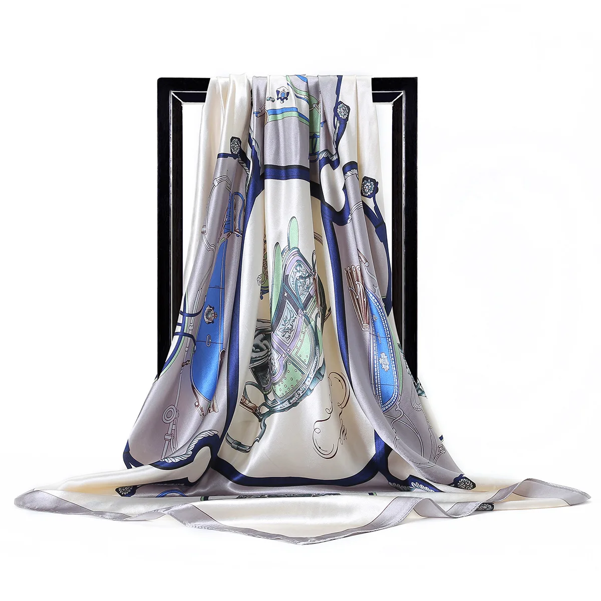 Модный Шелковый сатиновый хиджаб шарф для женщин платок с принтом пейсли шарфы