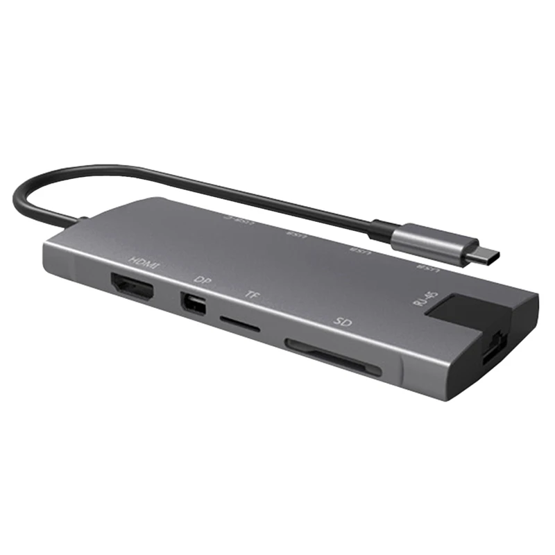 

9 In 1 Type-C Docking Station Type-C To Hdmi+Network Card+PD Docking Station USB 3.0 Hub