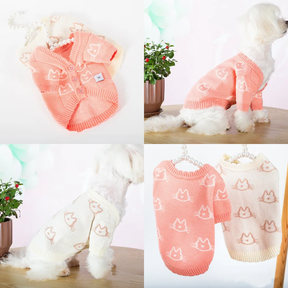 

Одежда для кошек, зимняя одежда для маленьких собак, рандомный кардиган для щенков чихуахуа, Йорков, померанский Ших, Tzu, мальтский Бишон, оде...