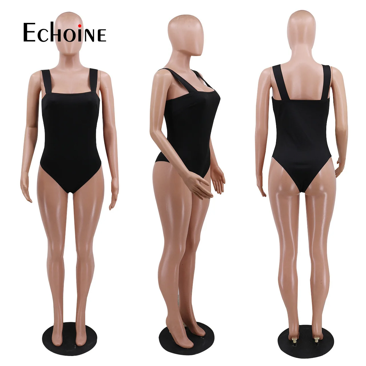 

Echoine 2021 New Sexy Sling Slim soft Jumpsuit bodysuits Womens Bottoming Bodysuit pink Romper suit black Solid color Jumper