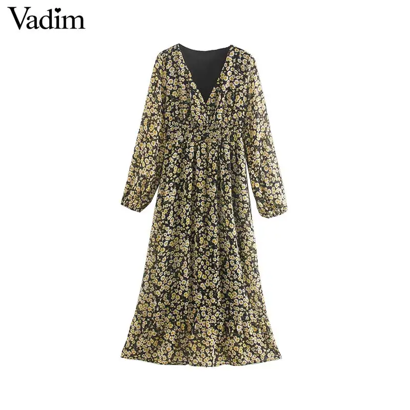 Женское платье миди Vadim Повседневное до середины голени с v образным вырезом