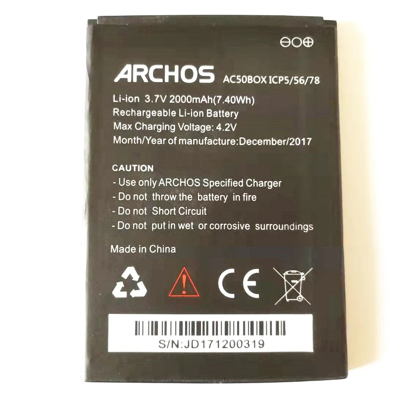 Оригинальная запасная батарея для мобильного телефона 2000 мАч ARCHOS AC50BOX ICP5/56/78 / Archos