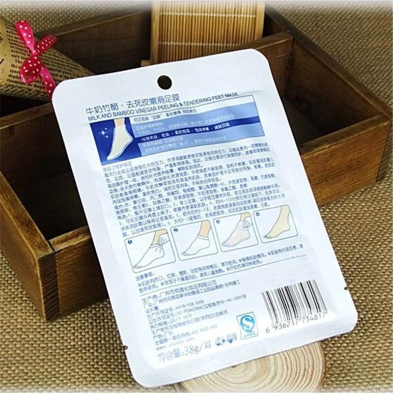 Молочные детские ноги отшелушивающая бамбуковая уксусная маска для ног пилинг