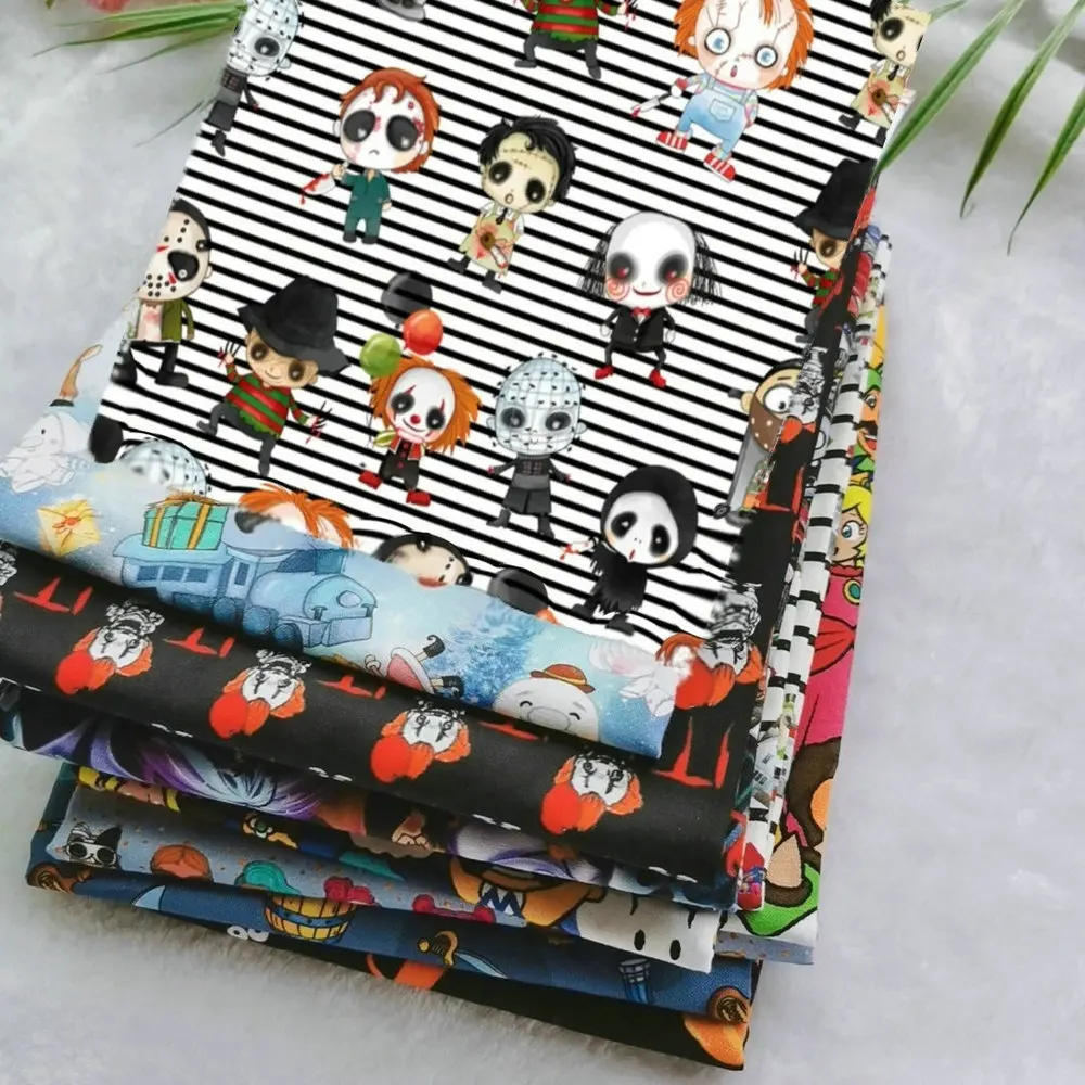 Хлопчатобумажная ткань с принтом мультяшной принцессы комиксов на метр для