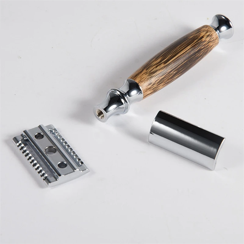 

Natural Bamboo Handle Rust-Proof Metal Old-Fashioned Safety Razor Double-Edged Razor Natural Color Bamboo Razor