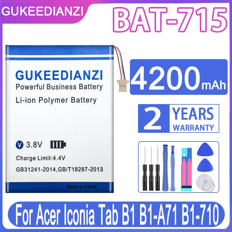 Запасная батарея GUKEEDIANZI BAT 715 3 линии 4200 мАч для Acer Iconia Tab B1 A71|Аккумуляторы