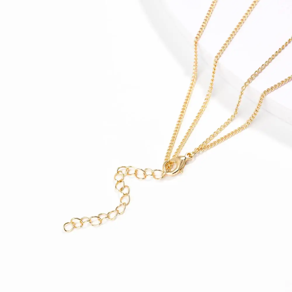 Цепочка с подвеской из натурального камня классическое ожерелье двойным